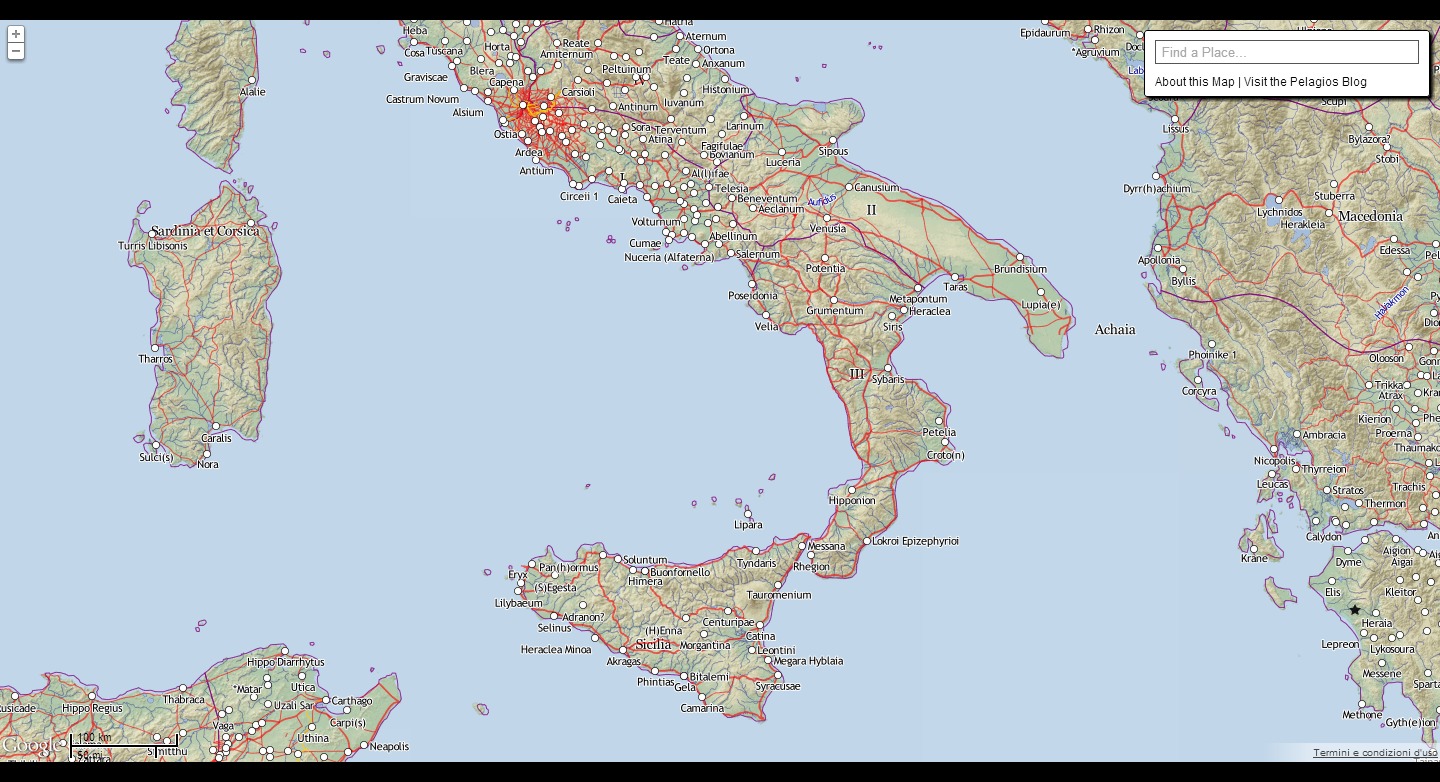 Google Earth Italia Le strade dell'antica Roma