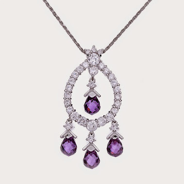 Formal Necklace Purple Crystal
