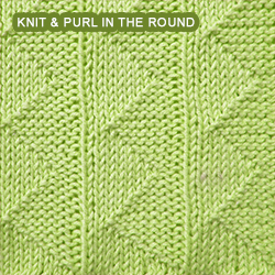 [Knit and Purl in the round] Pennant Pleating - Reversible pattern looks identical on both sides.