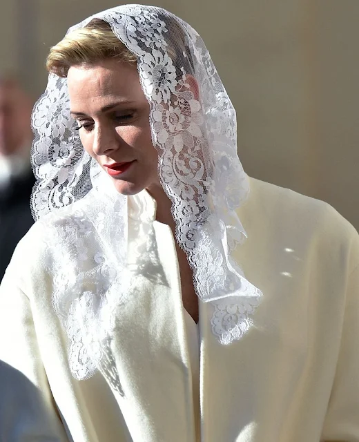 Pope Francis meets Prince Albert II of Monaco, Princess Charlene of Monaco and their delegation during at the Apostolic Palace