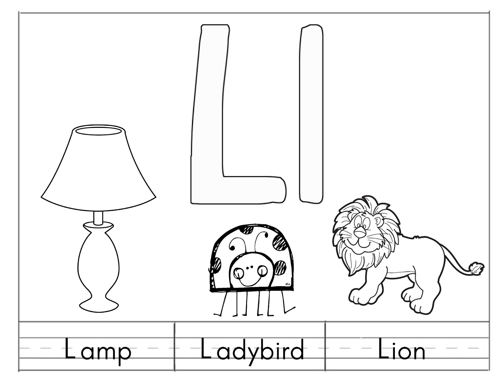 8 أنشطة اوراق عمل للحروف الانجليزية للاطفال Letter L