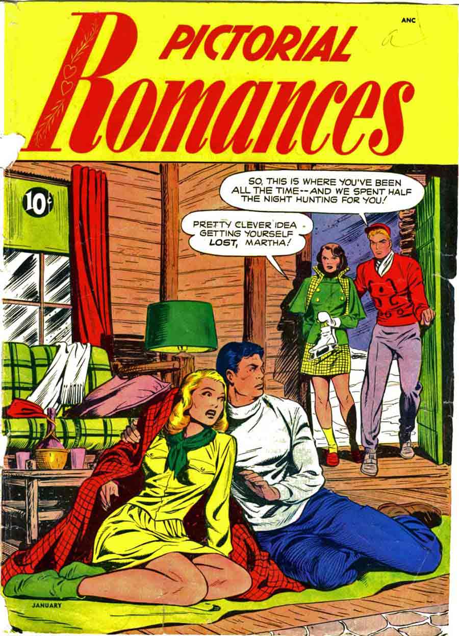 Pictorial Romances #5 st. john golden age 1950s romance comic book cover art by Matt Baker