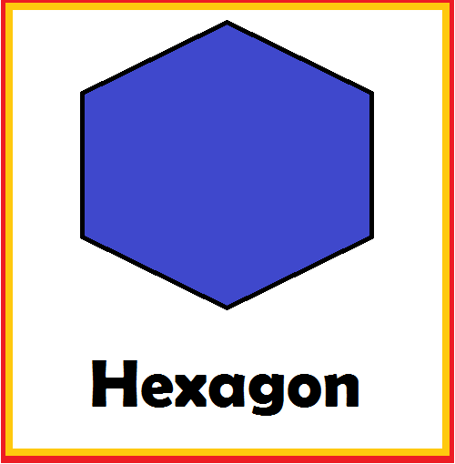 Kindergarten Worksheets: Shapes Flashcards - Hexagon