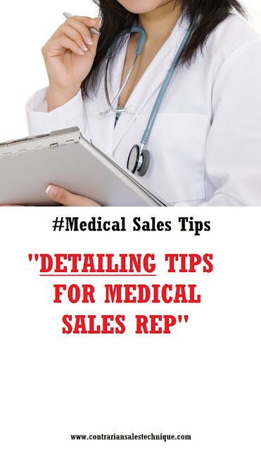 Medical sales representative detailing tips