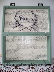 Eclectic Red Barn: Inside of  Wine box with Paris graphic