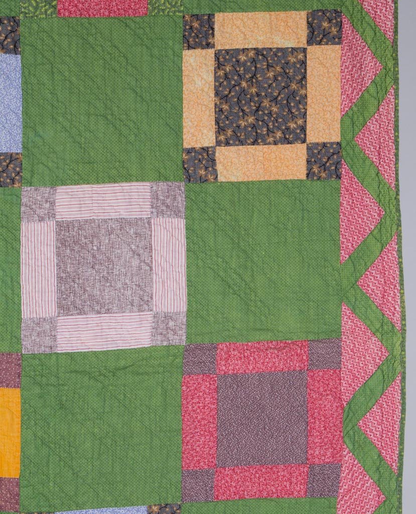 Textile Time Travels Antique Quilt Uneven Nine Patch