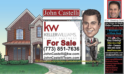 Keller Williams House Sign Caricature Ads