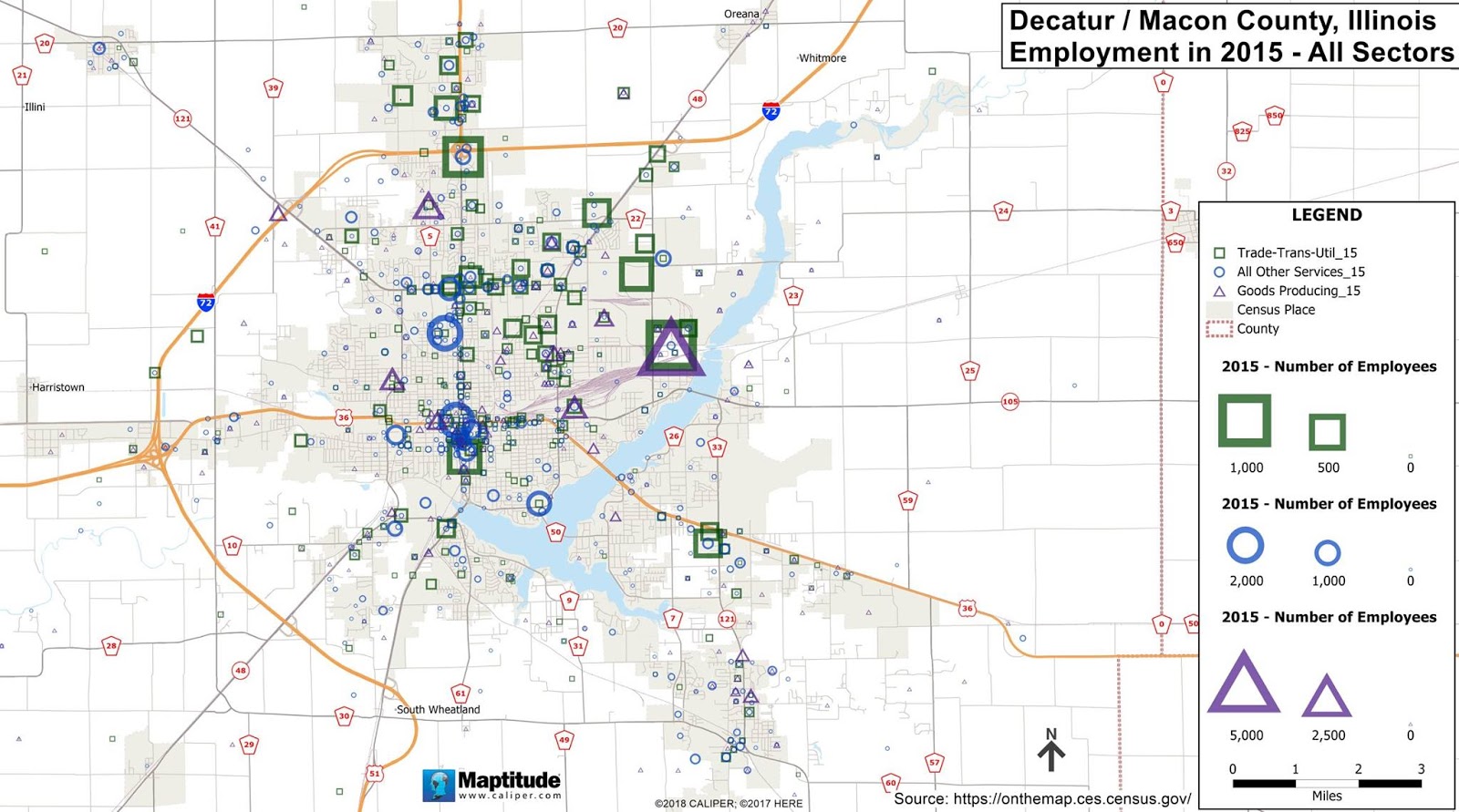 Towns and Nature Decatur, IL Changes in employment