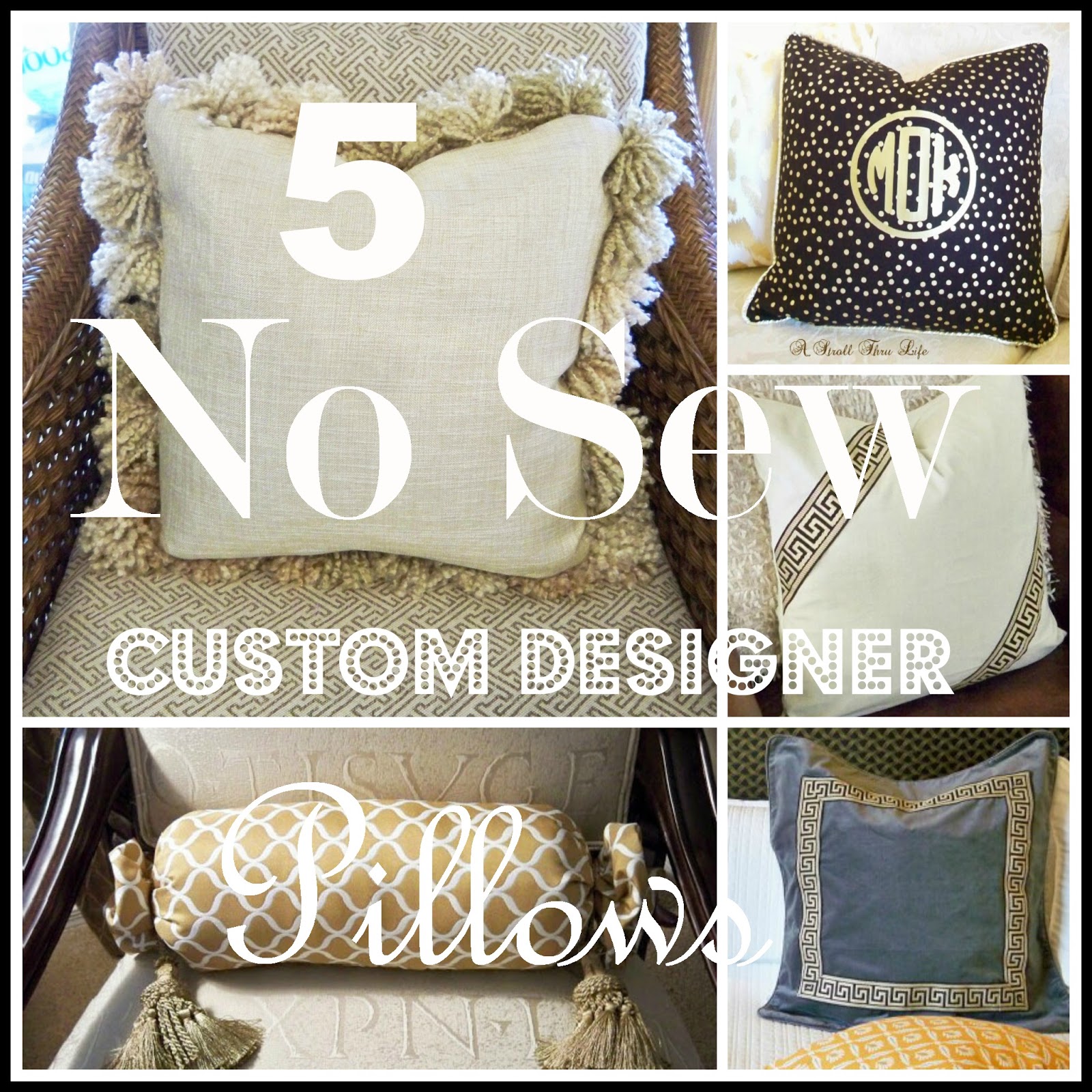 5 No Sew Custom Designer Pillows