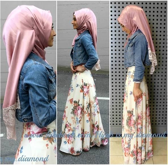 Model Rok Panjang Untuk Berhijab Dengan Motif Unik