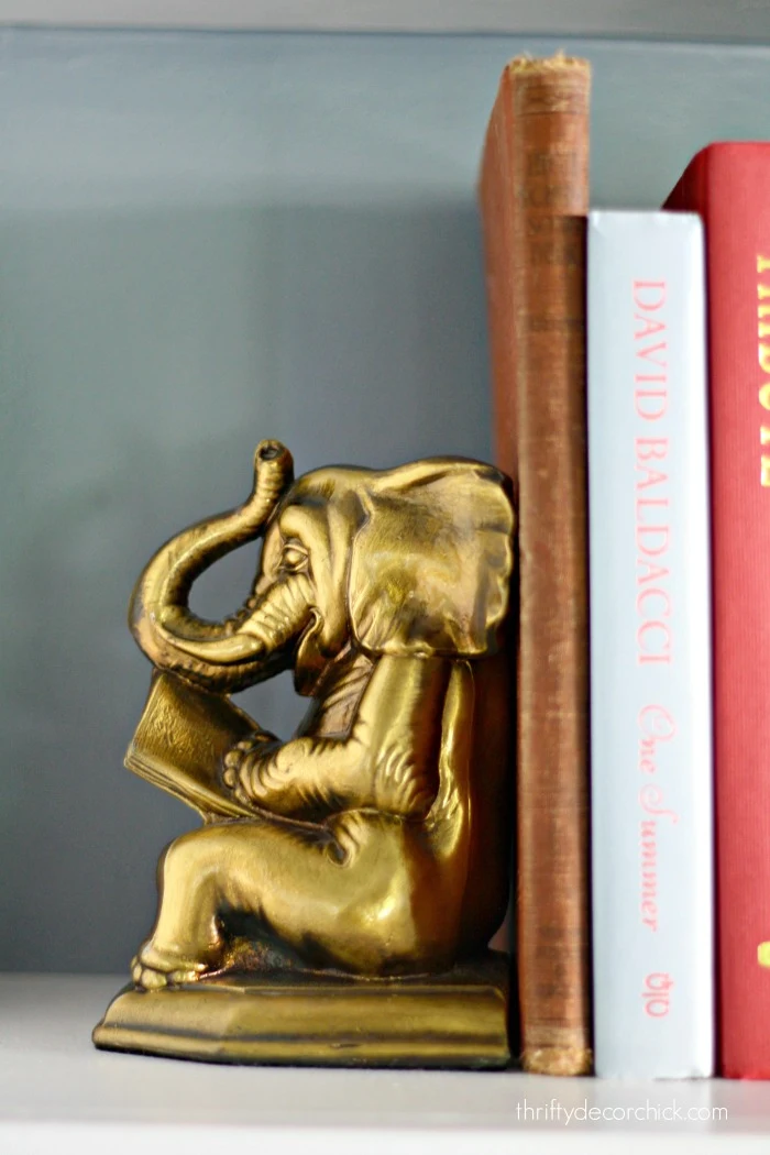 brass elephant book ends