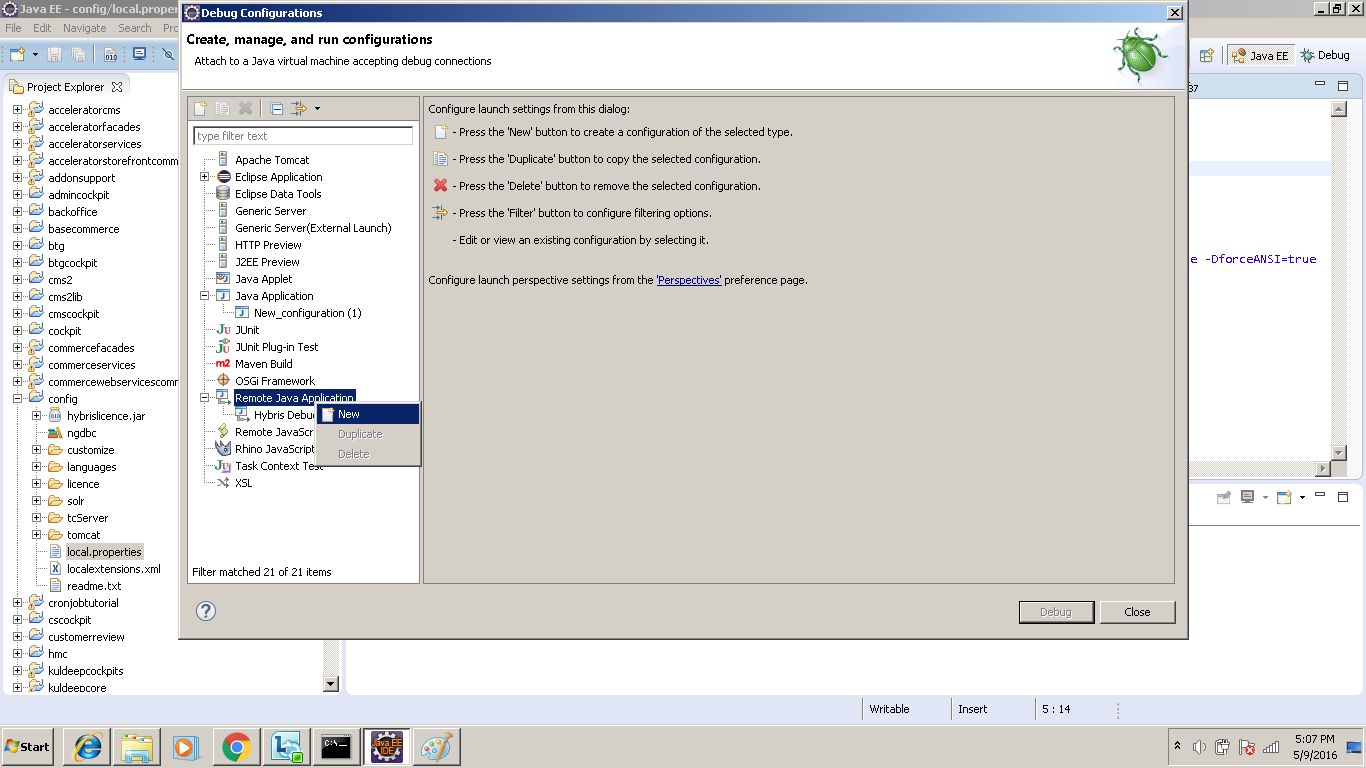 Learn Hybris How to start Hybris server in debug mode