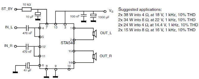 Electronic Projects: STA540 Power Amplifier