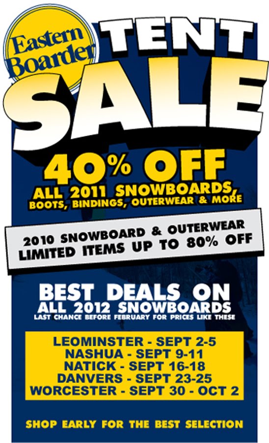EASTERN BOARDER WORCESTER EVENTS TENT SALE