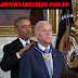 President Obama awarding the Presidential Medal of Freedom with Distinction to Vice President Biden.