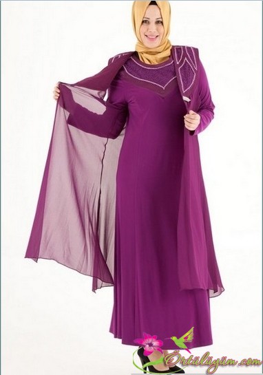 2014 Elbise Modelleri: Tesettür Şifon Elbise Modelleri İle Siz de