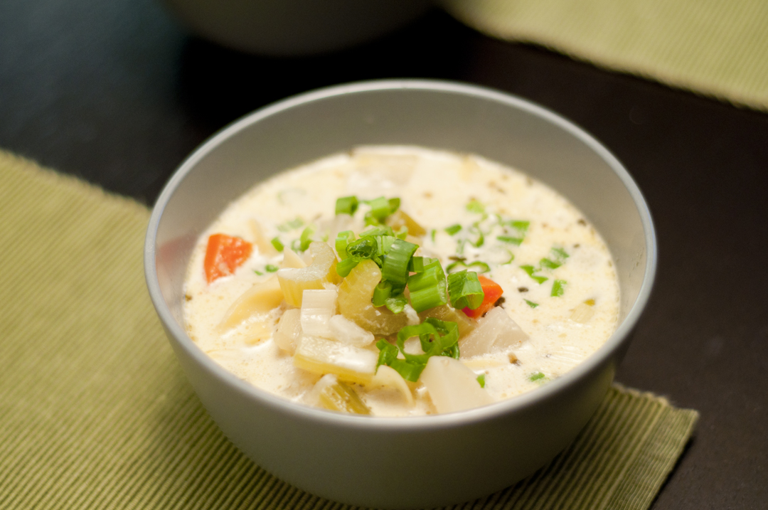 a mix & matchy blog creamy turkey soup with egg noodles