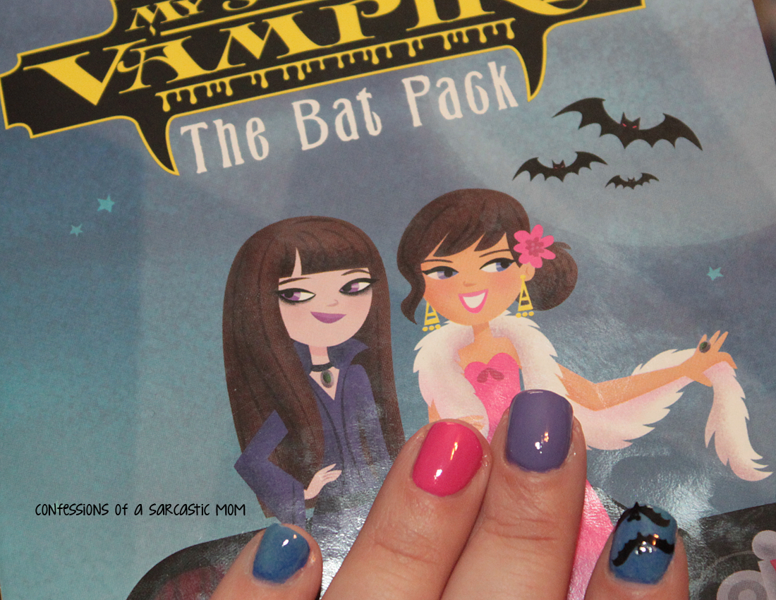 inspired by a book nail art, the bat pack, nail art