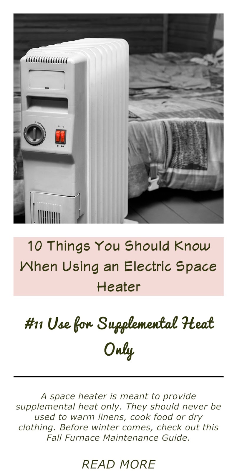 10 Things You Should Know When Using an Electric Space Heater