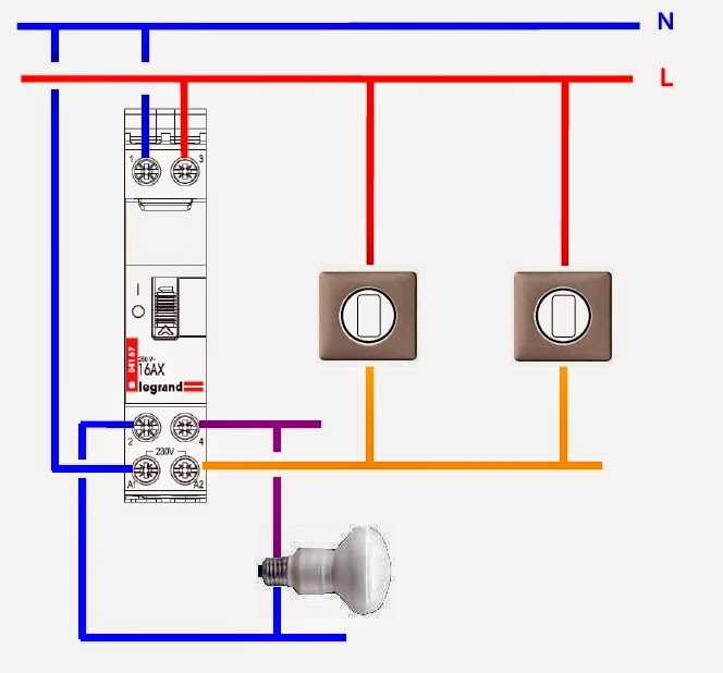 schema elcrique cablage télérupteur bipolaire schema