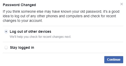 Change Facebook Password