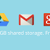 Google: 15 GB for Gmail, Google+ and Drive Photos