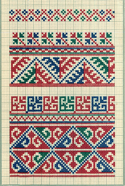 FolkCostume&Embroidery: Charted Embroidery designs from Vrlika ...