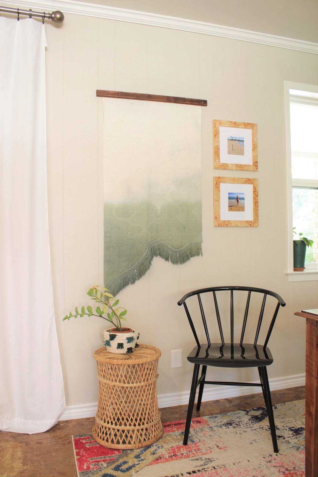 House Homemade DIY Thrifted Blanket Wall Hanging