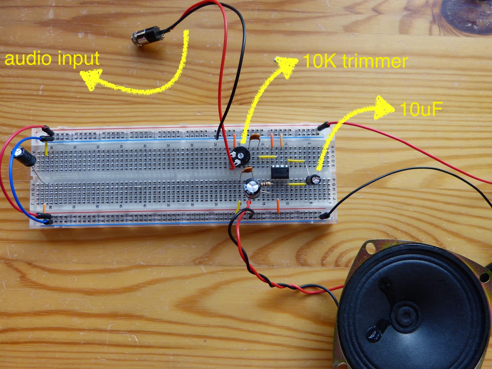 Create a simple Audio Amplifier (LM386) part 1