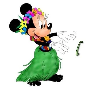 Abecedario de Minnie Hawaiiana. Hawaiian Minnie ABC.