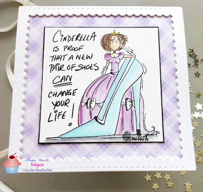 Bugaboo stamps - frame it Cinderella, Cinderella card, CIC, Copic markers, Digital stamp, Everyday cards, Quillish, 