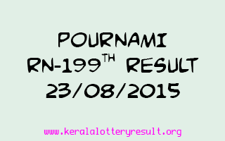 POURNAMI RN 199 Lottery Result 23-8-2015