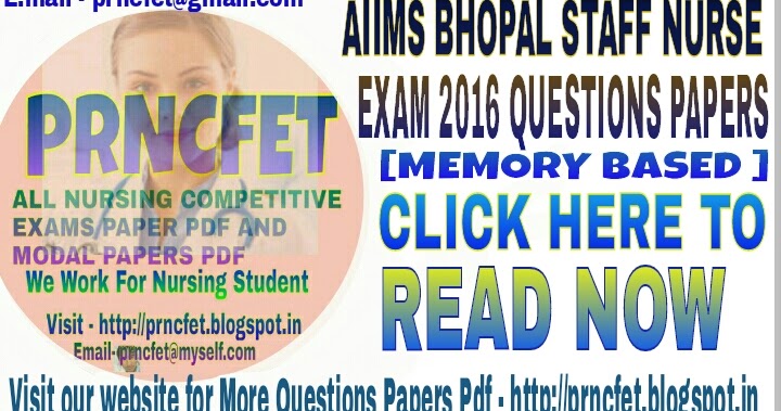 DOWNLOAD PREVIOUS STAFF NURSE EXAM PAPERS PDF AND MODAL PAPERS : AIIMS