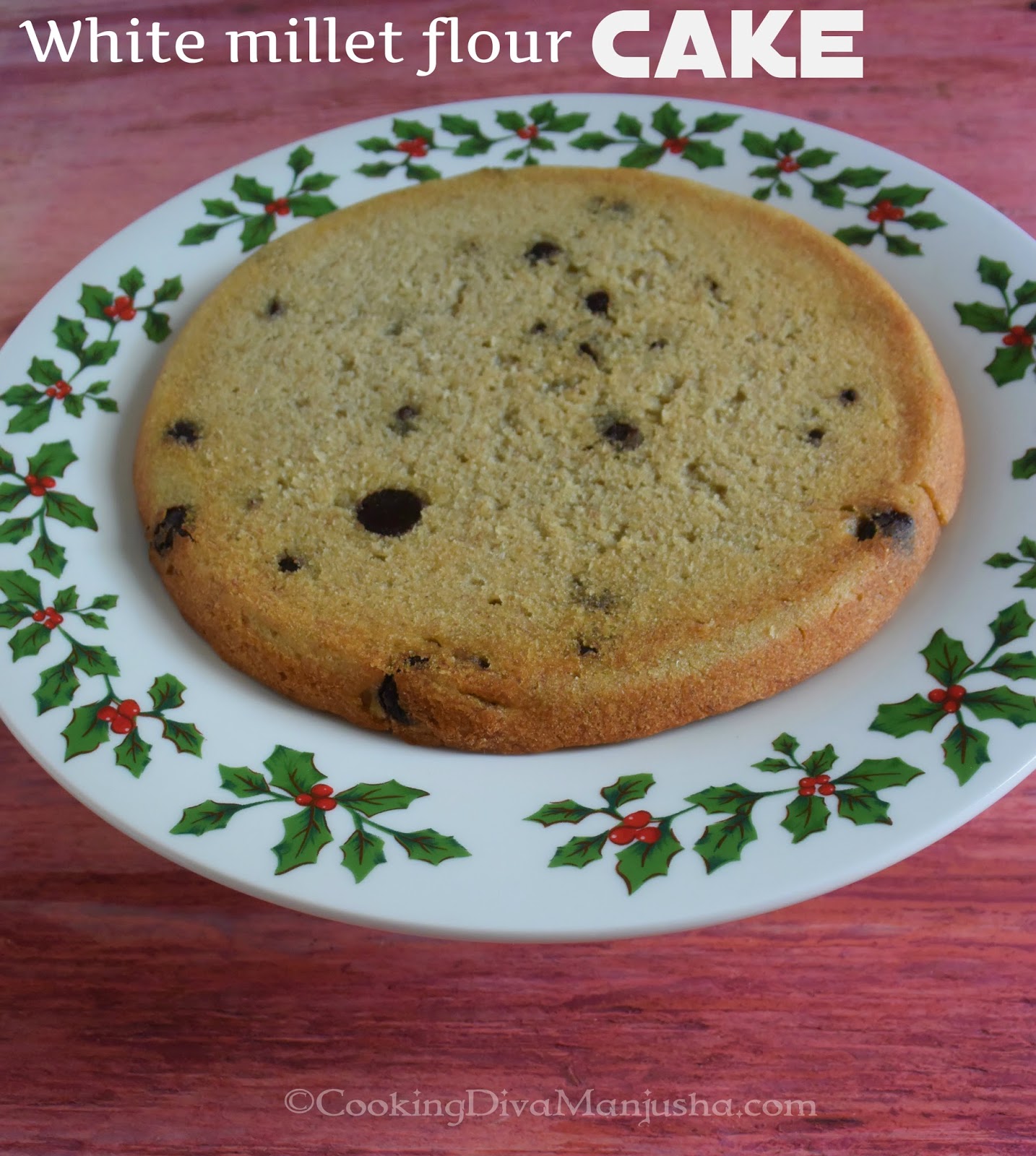 Millet flour Chocolate chip cakeGluten free eggless millet cake