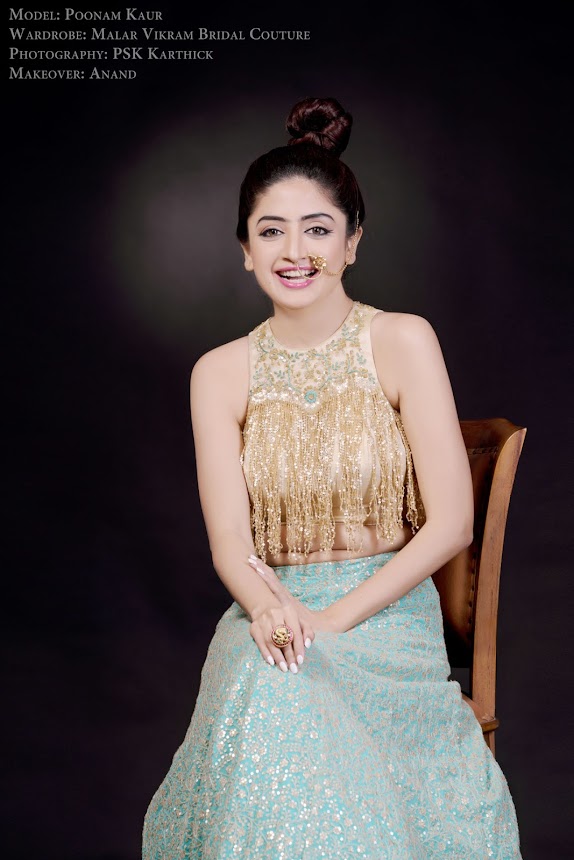 Poonam Kaur stills in Malar Vikram Bridal Couture