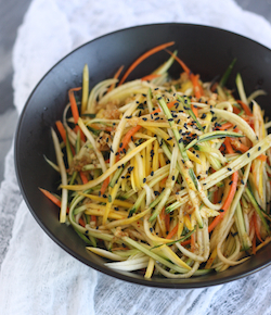 asian zucchini slaw with japanese seven spice dressing