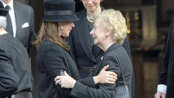  Crown Prince Frederik of Denmark and Crown Princess Mary of Denmark attended the funeral of family friend Peter Heering