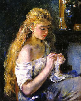 Girl crocheting
