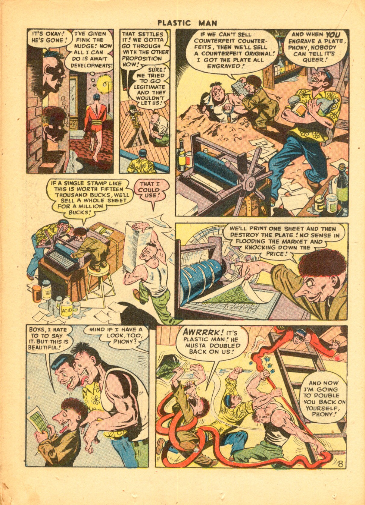 Read online Plastic Man (1943) comic -  Issue #9 - 22