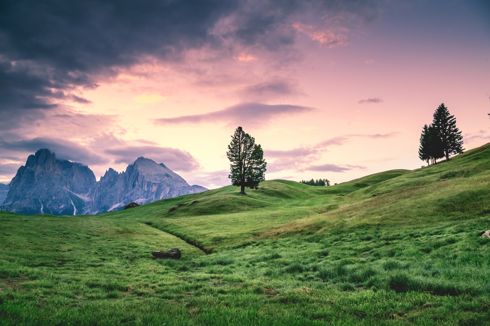 Green Grass, Rocks and Beautiful Sky Photography