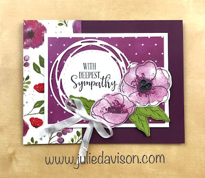 Stampin' Up! Painted Poppies + Peaceful Moments Sympathy Card ~ Peaceful Poppies Suite ~ 2020 Spring Mini Catalog ~ www.juliedavison.cp,