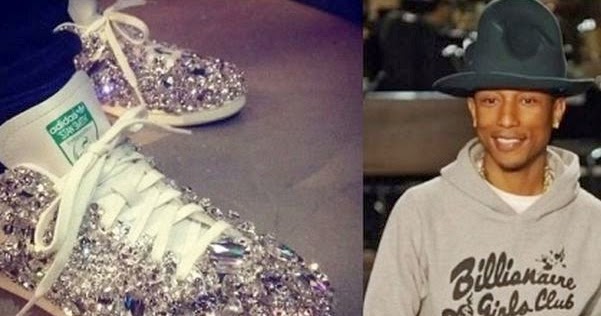 Celeb Sneaker Game: Pharrell's 1 of 1 Swarovski Adidas Stan Smith ...