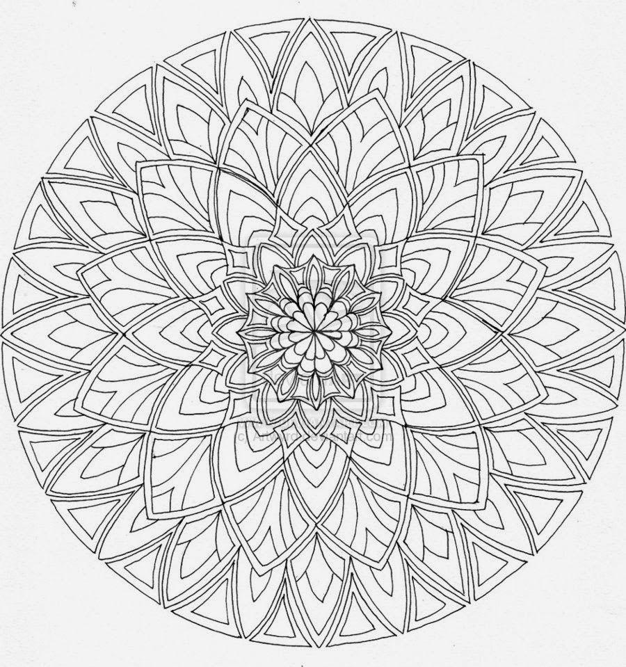 mandala geometric complicated printable coloring pages - photo #39