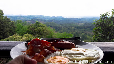 Bikers breakfast along route 1149 in North Thailand