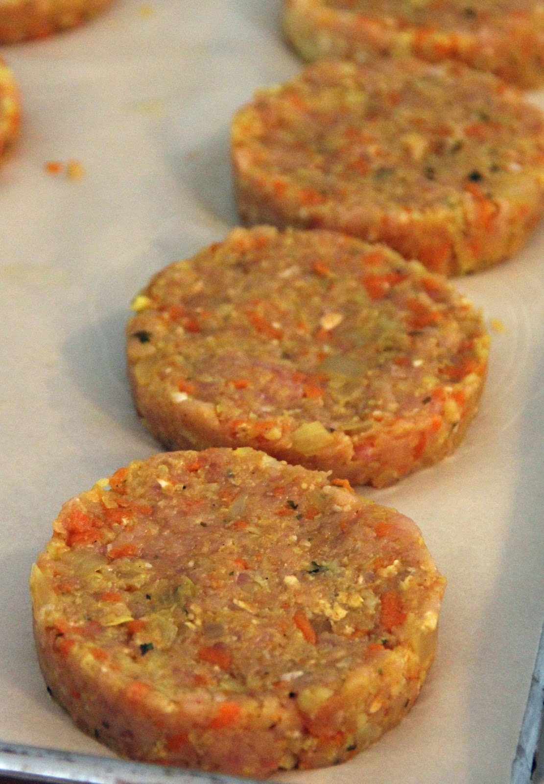 Jo and Sue Curried Cauliflower, Carrot, & Turkey Burgers
