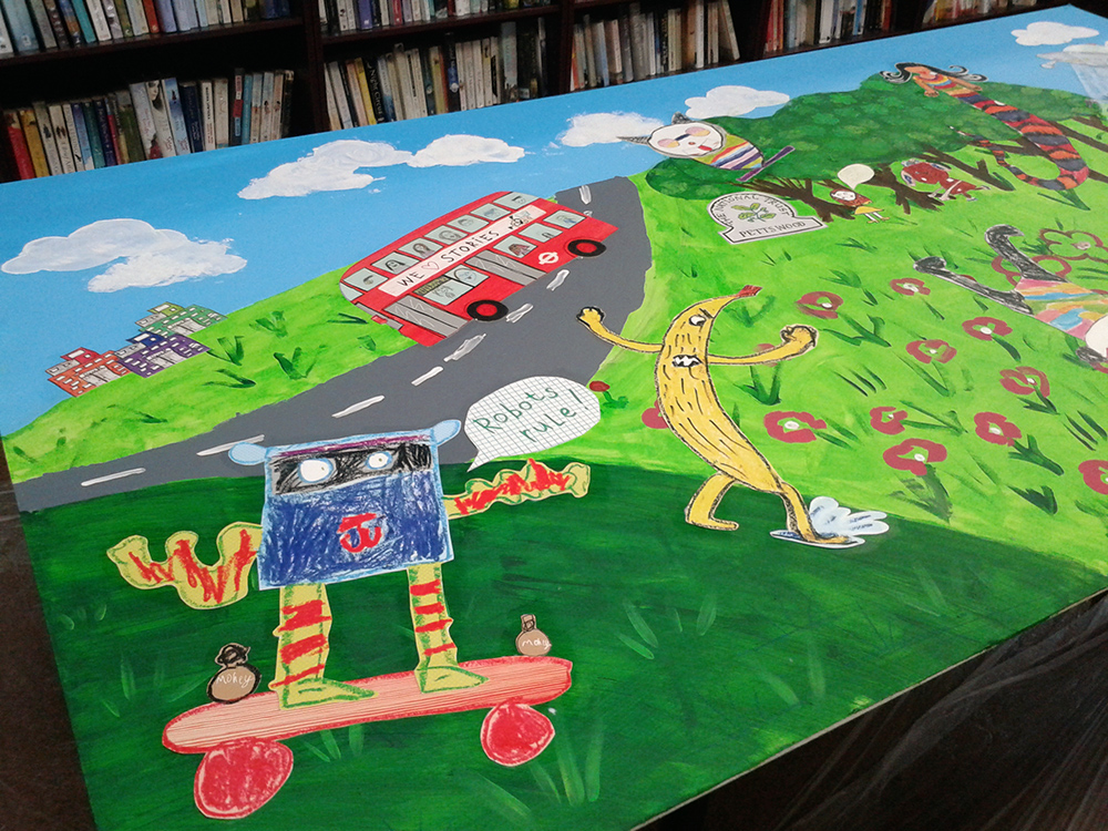 An Illustrated Mural for Petts Wood Library Words&Pictures