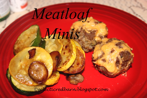 meatloaf minis and vegetables @Eclectic Red Barn