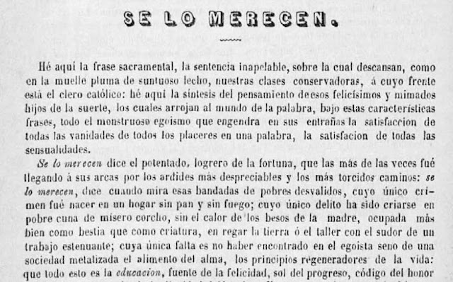 Fragmento del artculo publicado en La Luz del Porvenir