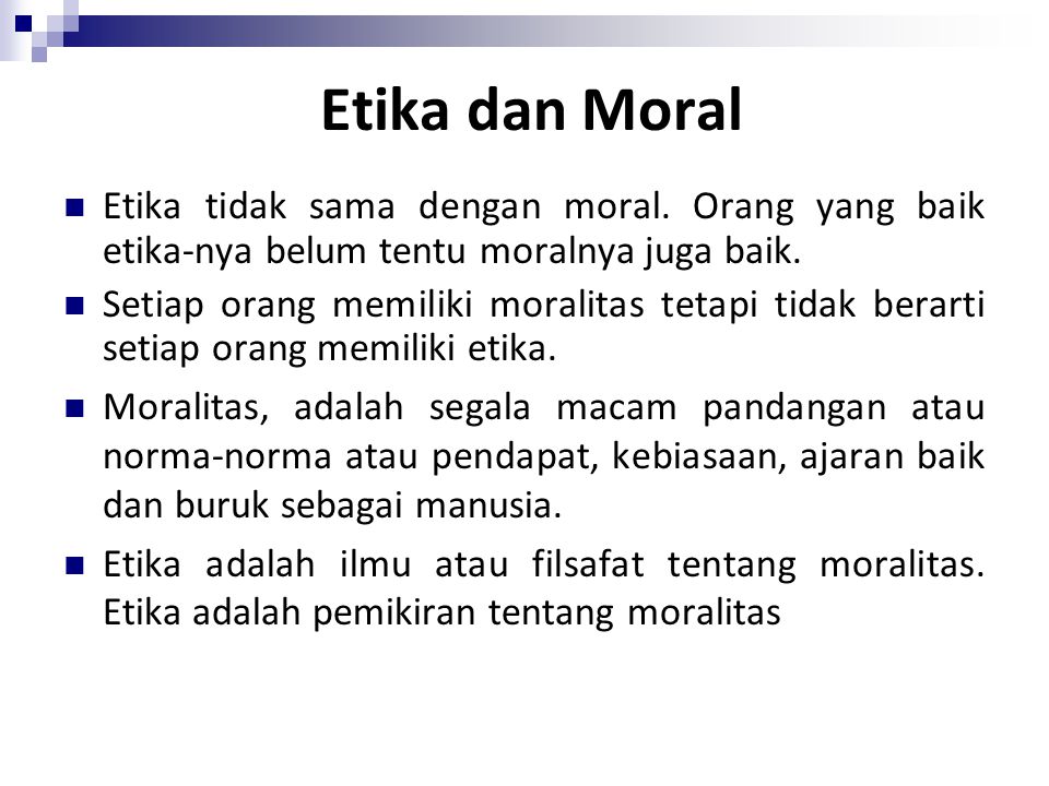 Moral dan etika menurut ajaran islam