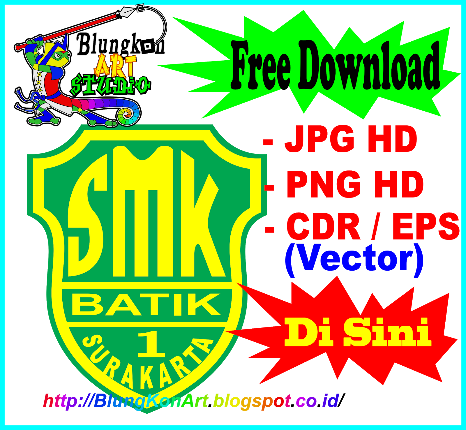 Logo Smk Batik 1 Surakarta Vector Coreldraw Cdr Eps Jpg Png Transparan Hd Blungkon Art Studio
